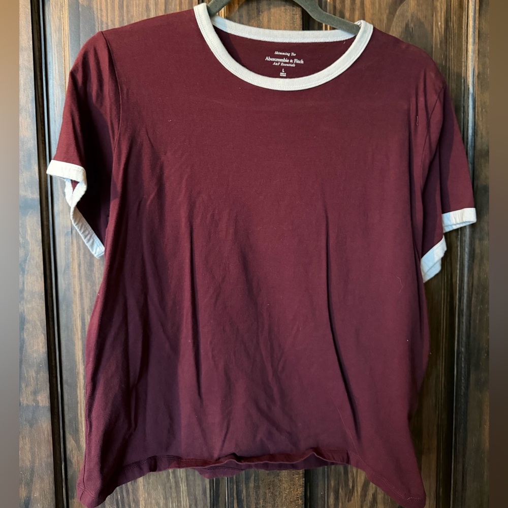 Abercrombie Burgundy T-Shirt with White Trim